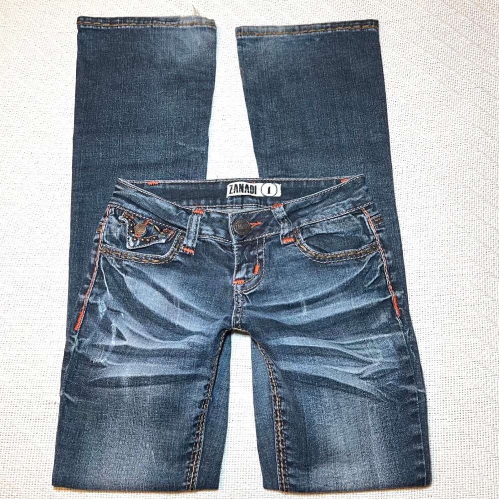 Zanadi Y2K 2001 Low Rise Bootcut Jeans Vintage Dark Wash Size 1
